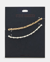 2-PIECE PEARL CHAIN ANKLET SET