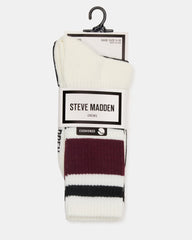 IVY 2 PACK STRIPE ATHLEISURE SOCKS CHERRY