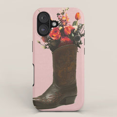 A Cowboy Boot With Spring Bouquet iPhone Case