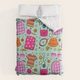 90's Things Print Duvet Cover