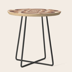 70s Retro Flower Power in Coffee Brown Side Table