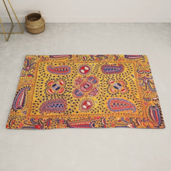 19th Century Uzbekistan Suzani with Gold Background  Rug