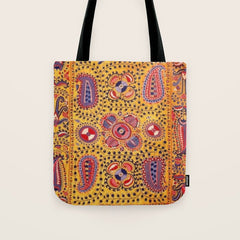 19th Century Uzbekistan Suzani with Gold Background  Tote Bag