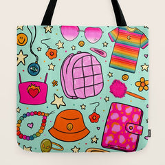 90's Things Print Tote Bag