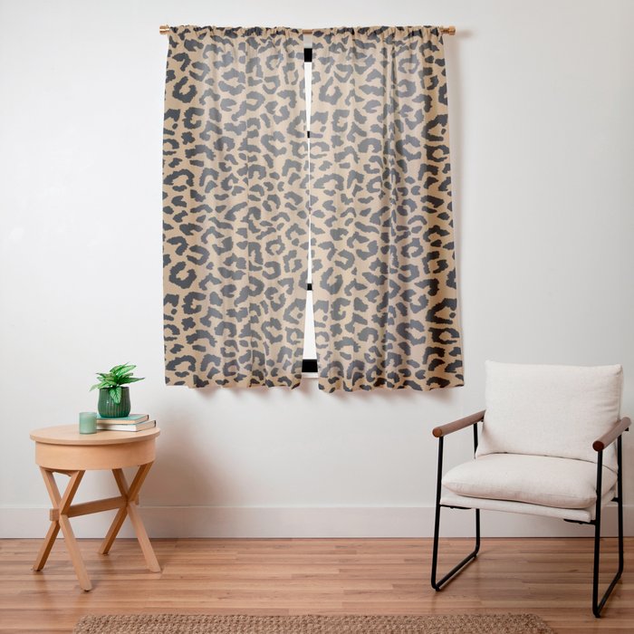 2000s leopard-black on tan Window Curtain
