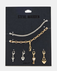 LOCK CHARM ANKLET SET