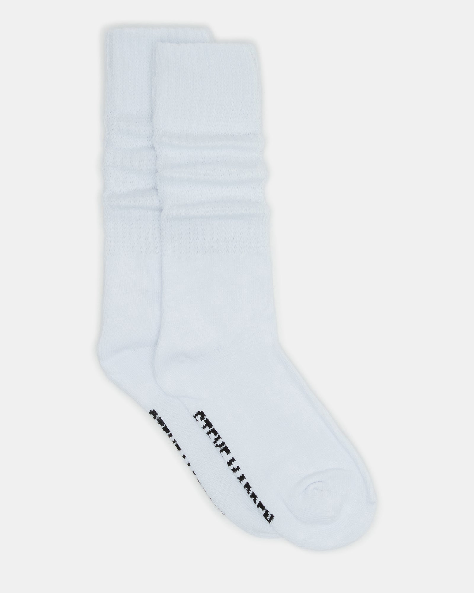 2 PACK SLOUCHY CREW SOCKS WHITE