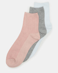 3 PACK ANKLET SOCKS