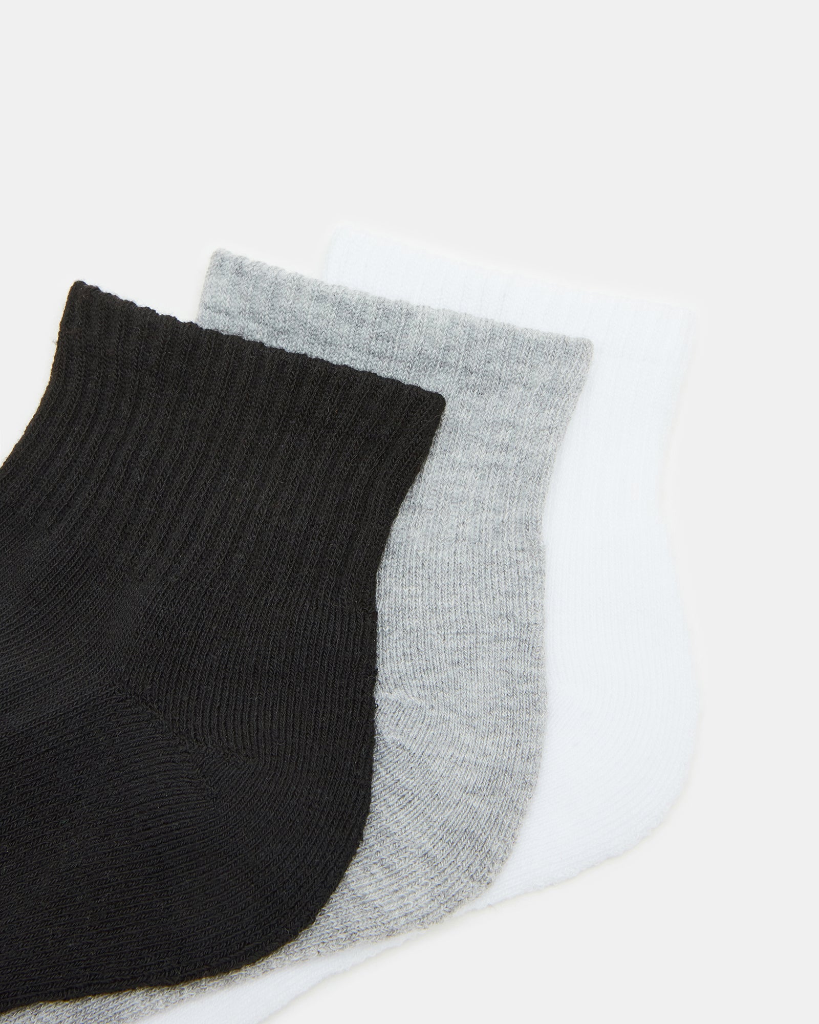 SPORT CUSHION QUARTER SOCKS BLACK/WHITE