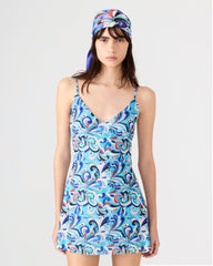 SHEILA DRESS TEAL PAISLEY