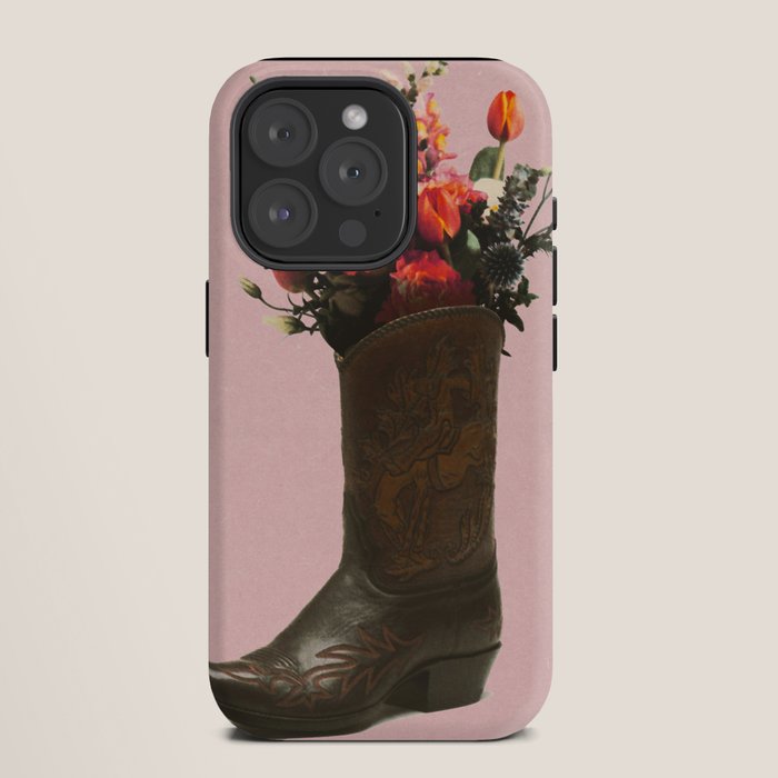 A Cowboy Boot With Spring Bouquet iPhone Case