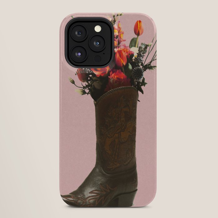 A Cowboy Boot With Spring Bouquet iPhone Case
