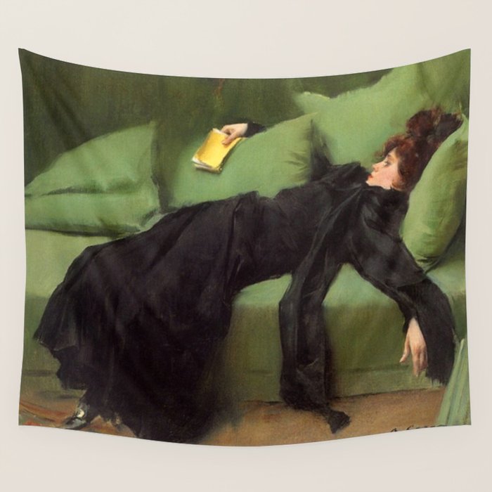 A Decadent Girl - Ramon Casas Wall Tapestry