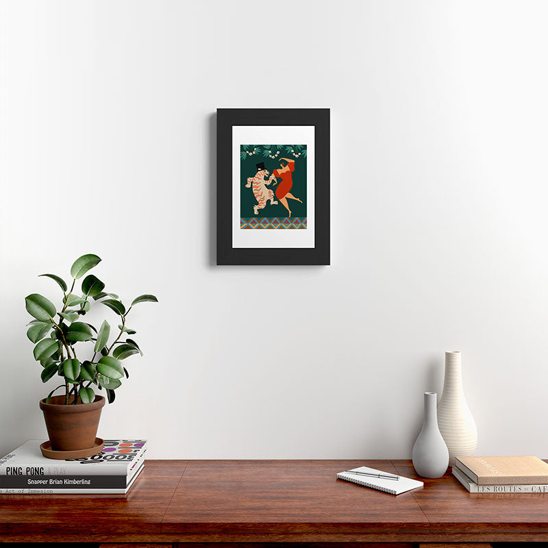A Date With The Wild Cat  Framed Art Print