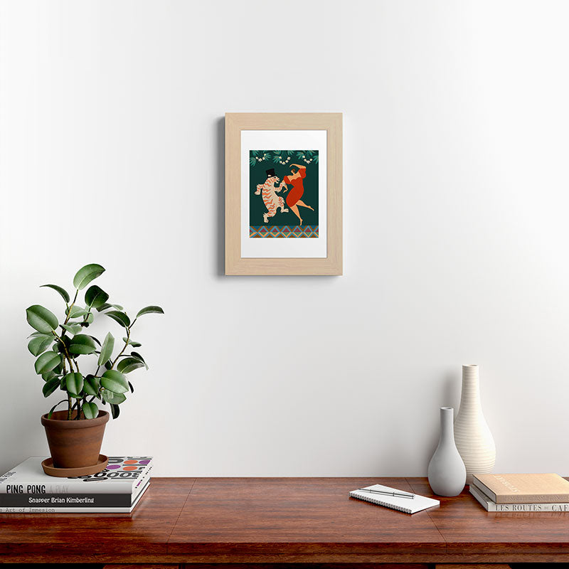 A Date With The Wild Cat  Framed Art Print