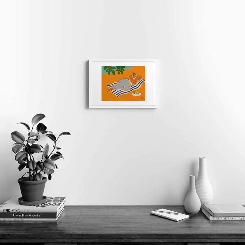 A Day At The Beach Framed Art Print