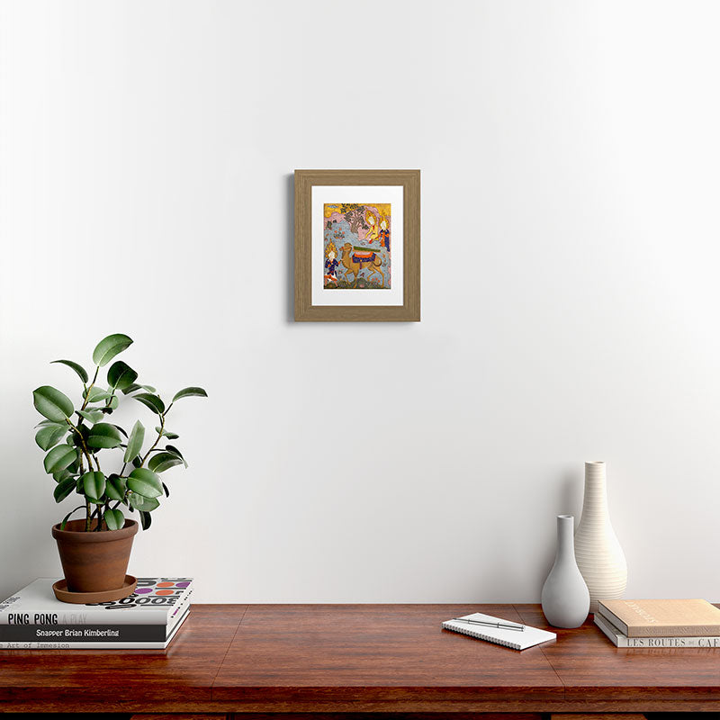 "Coffin of Imam 'Ali", Folio from a Falnama (The Book of Omens) of Ja'far al-Sadiq Framed Art Print