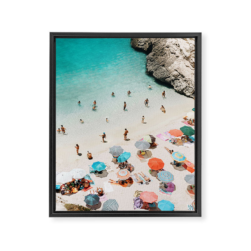 A Day At The Beach Framed Canvas Print