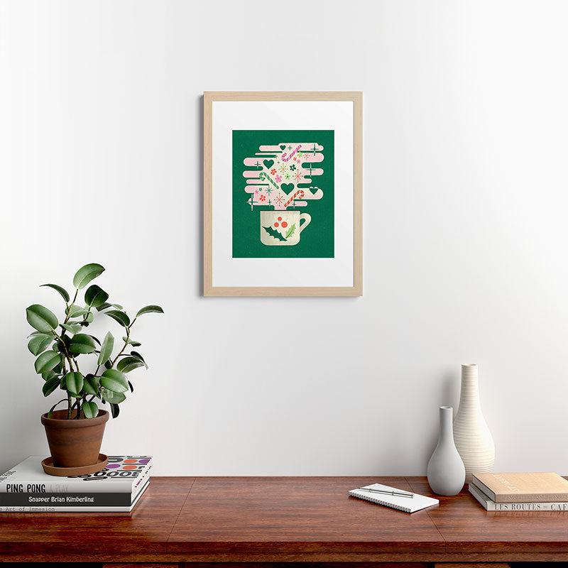 A Cup of Cheer - Warm Wishes Festive Holiday Mug Framed Art Print