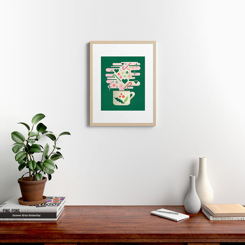 A Cup of Cheer - Warm Wishes Festive Holiday Mug Framed Art Print