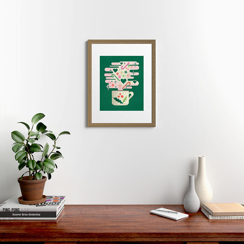 A Cup of Cheer - Warm Wishes Festive Holiday Mug Framed Art Print