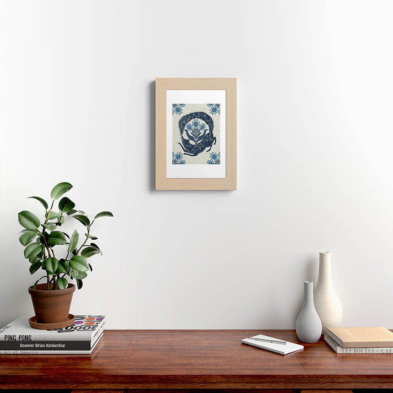 A Fox Chasing Its Tail Framed Art Print