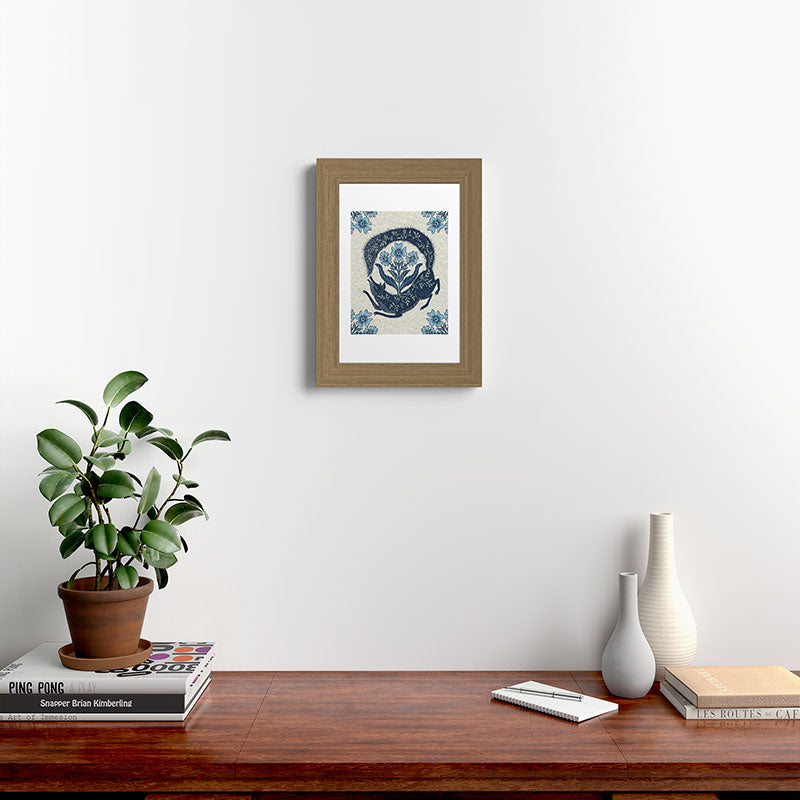 A Fox Chasing Its Tail Framed Art Print