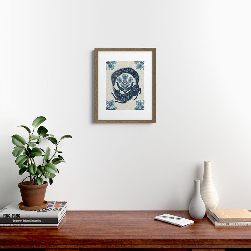 A Fox Chasing Its Tail Framed Art Print