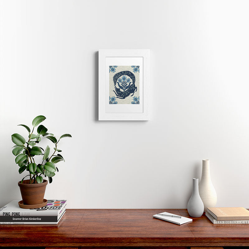 A Fox Chasing Its Tail Framed Art Print