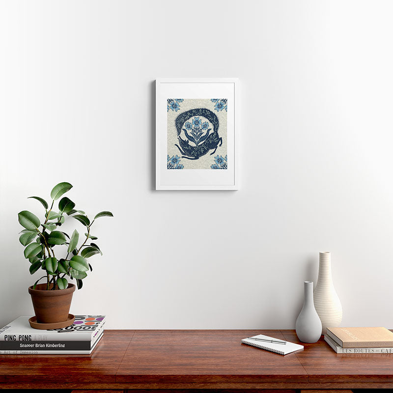 A Fox Chasing Its Tail Framed Art Print