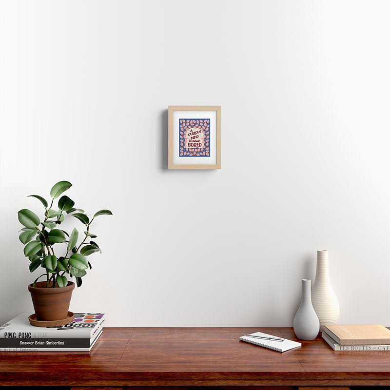A Curious Mind Inspirational Floral Design Framed Art Print