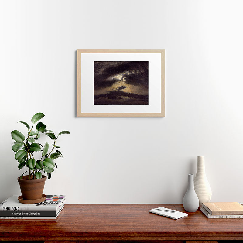 "Clouds in Moonlight" by Knud Baade, 1843 Framed Art Print
