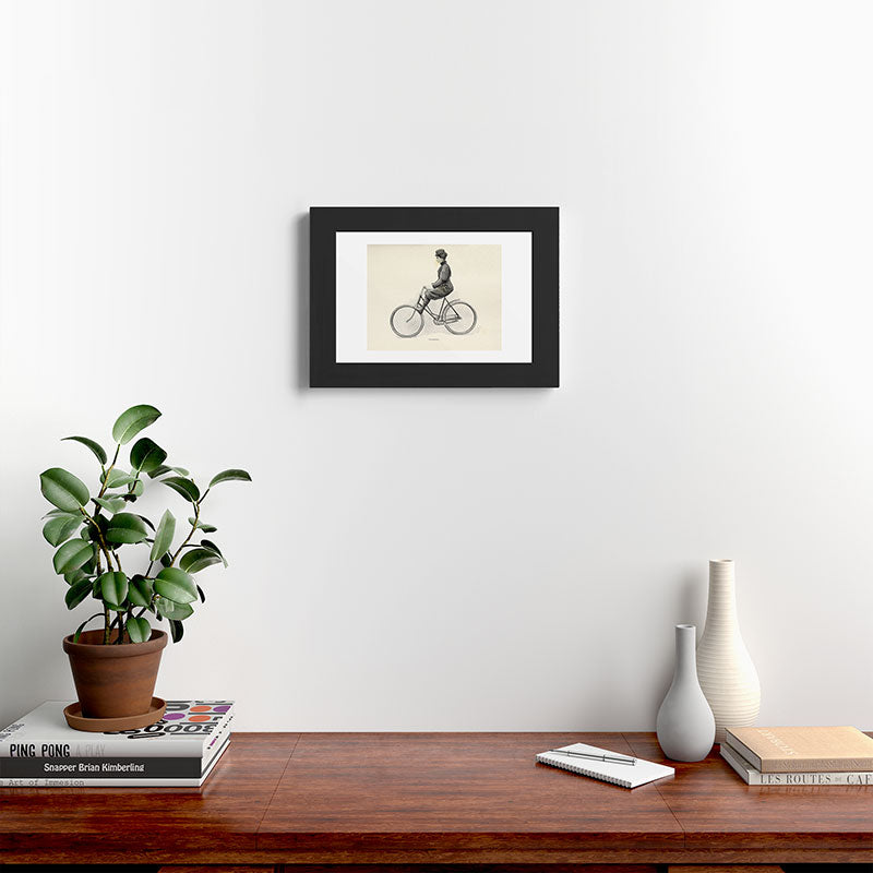 "Coasting" from "Bicycling for Ladies" by Maria E. Ward, 1896 Framed Art Print